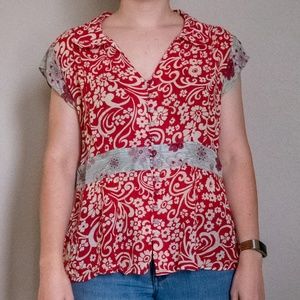 Anthropologie Odille Floral Blouse